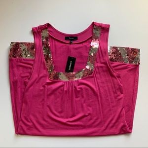 Express Pink mini dress with Sequin Trim Size Large